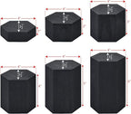 MOOCA Wooden 6 Pcs Hexagon Risers for Display Jewelry and Accessories Display Stand, Wooden Risers For Jewelry Figurine, Black Color