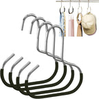 Durable Steel Hangers: Maximize Closet Space with Versatile Storage, Non-Slip Stainless Steel Clothes Rack Organizer for Hats, Ties, Scarves, Clothes (4, Black)