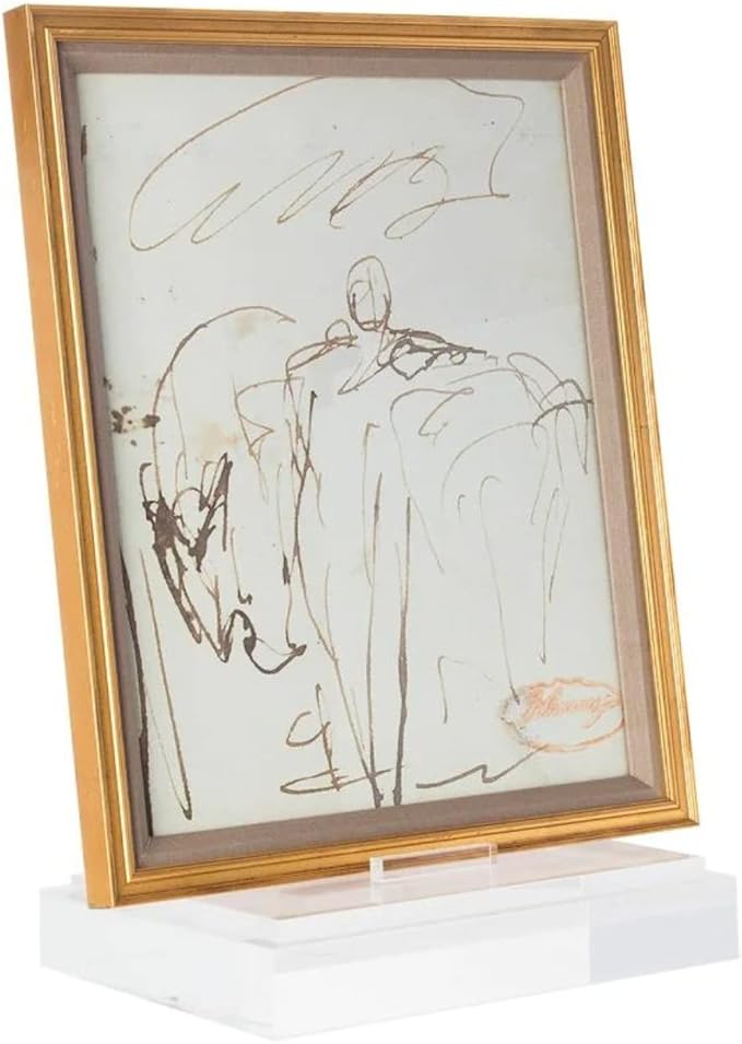 Alice Lane Lucite Galerie Art Stand Home Collection — Clear Acrylic Art Display Stand Lends a Minimalist Touch — Sturdy, Elongated Stand with Square Block Base — Home Décor