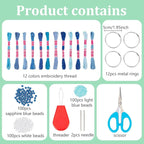 INFUNLY 12PCS DIY Small Dream Catcher Kit Handmade Blue Dreamcatcher for Adult Beginners DIY Mini Hanging Ornament Starter Making Kit for Bedroom Car Mirror Keychain bag Bohemian Decoration Craft Gift