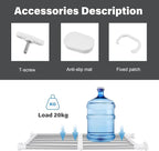 Geetery 4 Pcs Closet Tension Shelf Rod Metal Expandable Shelf Organizer Adjustable Closet Shelves Rack DIY Dividers Separators for Cabinet Storage Locker Clothes(23.62–39.37 Inch)
