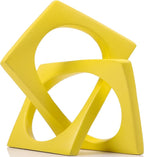 Jax Geometric Yellow Knot Statue Decor, Home Bookcase Centerpiece and Tabletop Sculpture, For Home Decor Accent Cube Ornaments