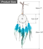 uxcell 2pcs Dream Catchers, Small Handmade Feather Dreamcatcher Supplies Car Charm with Crystal Beads Wall Hanging Decor for Home Car Decoration Ornament Women Friend Gift, Peacock Blue