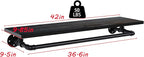 Clothes Rack 42in, Wall Mounted Garment Rack with Real Black Wood Shelf, Heavy Duty Hanging Clothes Rack, Multi-Purpose Hanging Rod, Space-Saving Closet Storage