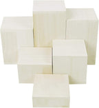 Mooca Wooden 6 Pcs Square Risers for Display Jewelry and Accessories Display Stand (Wash White)