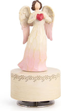 Music Box with Rotating Angel Figurine, Hand-Painted Sculpted Guardian Angel Musical Boxes Gifts for Women Mom Girlfriend, Musical Birthday Mother's Day, Keepsake Home Decor