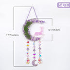Fairy Purple Forest Deer Crystals Dream Catchers Christmas Gemstone Sun Catcher with Star&Flowers Ornament Handmade Dreamcatcher Wall Decor for Adults Boys Girls Bedroom Wedding Garden Bless Gift