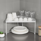 Stackable Metal Kitchen Cabinet Organizer,Kitchen Corner Shelf with Non-Slip Mat,Bathroom Organizer,Storage Shelf for Cabinet/Bathroom/Countertops/Utensils
