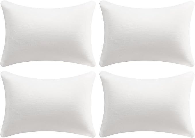 AM AEROMAX 12 × 20 Throw Pillow (Pack of 4) Memory Foam Pillow Insert - Rectangular Bolster for Decorative Cushion Bed Couch Sofa - Non-Deforming Over Time