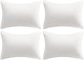 AM AEROMAX 12 × 20 Throw Pillow (Pack of 4) Memory Foam Pillow Insert - Rectangular Bolster for Decorative Cushion Bed Couch Sofa - Non-Deforming Over Time