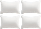 AM AEROMAX 12 × 20 Throw Pillow (Pack of 4) Memory Foam Pillow Insert - Rectangular Bolster for Decorative Cushion Bed Couch Sofa - Non-Deforming Over Time