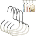 Durable Steel Hangers: Maximize Closet Space with Versatile Storage, Non-Slip Stainless Steel Clothes Rack Organizer for Hats, Ties, Scarves, Clothes (4, White)