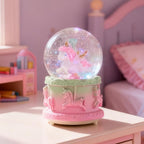 Unicorn Snow Globes,Pink Music Snowglobes with LED 7 Colors Lights,Automatic Snow Fall Effect,Home Decor for Kids Room Essentials,Christmas and Birthday Gifts for 3-15 Year Old Girl (Pink)