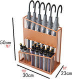 Large-Capacity Commercial Umbrella Stand Umbrella Holder for Hotel Offices - 2 Tier Metal Umbrella Stand, Entrance Umbrella Organizer