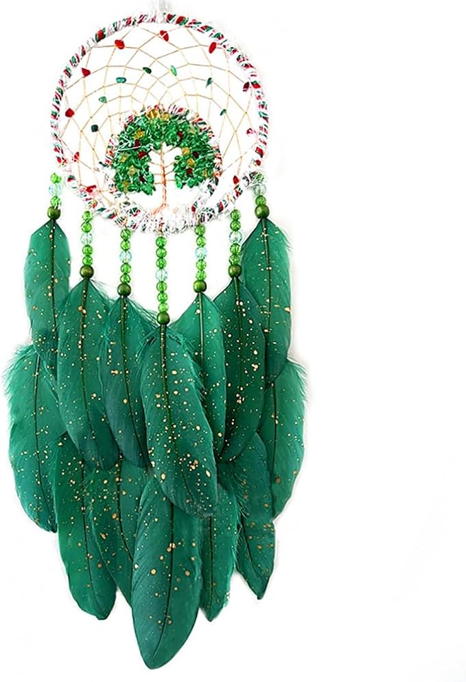 Christmas Crystal Dream Catcher Handmade Christmas Dreamcatcher Hanging Decoration Home Wall Decoration Craft Ornament