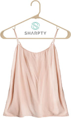 Sharpty Plastic Hangers Clothes Hangers for Clothing, Closet, Coats & Shirts - Durable & Space Saving - for Everyday Standard Use, Room Essentials & Basics - 60 Pack - Beige