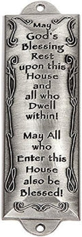 Bless This House Pewter Mezuzah Plaque