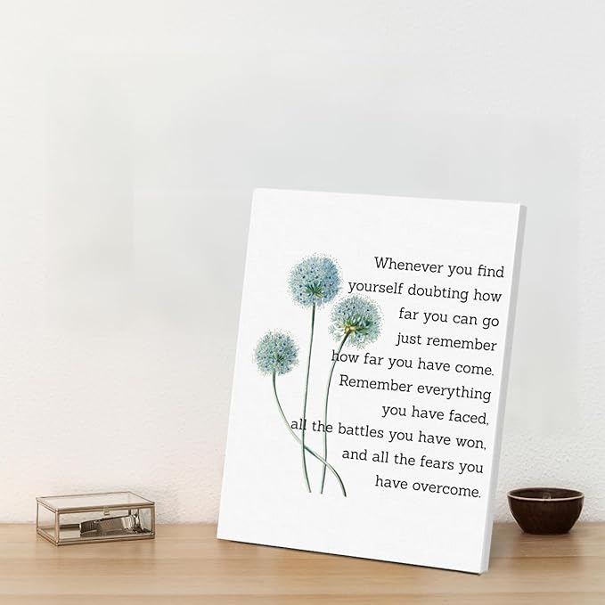 Motivational Quotes Wall Art Decor, Inspirational Graduation Decor Gift, Positive Canvas Posters Painting Artwork for Office Classroom Bedroom Home Decorations (8 X 10 Inches, Framed)