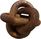 Wood Knot Chain Link Decor - 3 Link Boho Wooden Hand Carved Decorative Wooden Links Knots for Coffee Table Entryway Modern Farmhouse Shelf Decoration (Pumpkin)
