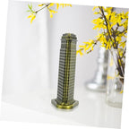 Garneck Vintage Ornaments Building Model Statue Metal Building Figurine Decorative Desktop Ornament
