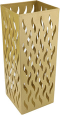 Umbrella Organizer, Multifunctional Umbrella Holder, Hollow Pattern Design Square Shape Umbrella Stand Rack, Metal Umbrella Basket Holder Stand for Home Hotel (Gold)