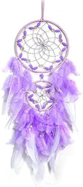 Purple Dream Catcher, Large Dreamcatcher, Handmade Feather Mobile Wall Decor Hanging for Girl Women Bedroom Dorm Room Decorations Home Ornament Birthday Festival Craft Gift (Dual Ring)