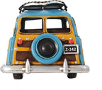 HomeRoots 6" Blue and Yellow Metal Hand Painted Decorative Car