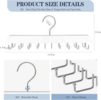 Tie Rack Belt Hanger for Closet Fitnice Upgraded Non Slip Tie Hanger Space Saving with 20 Foldable Hooks Wooden Belt Tie Organizer for Tank Tops Bras Cami Scarves