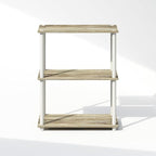Furinno Turn-N-Tube Book Shelf, 3-Tier Bookshelf, Bookcase with Multipurpose Compact Display Rack, 11.6 x 23.6 x 29.6, for Living Room, Bedroom, Home Office, Sonoma Oak/White