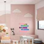 Vuzvuv 8 pcs Bulletin Board Bar Strips with 50 Pushpins & 10 Wooden Clip pins，Self Adhesive Cork Board for Wall，Felt Pin Board for School，Office Decor(Green Blue Pink Purple)