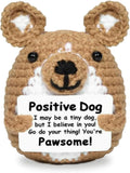 Funny Positive Dog, Inspirational Card Positive Life, Encouragement Christmas Birthday Gift for Women Men, Lucky Gift for Plush Birthday Party Decoration