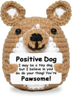 Funny Positive Dog, Inspirational Card Positive Life, Encouragement Christmas Birthday Gift for Women Men, Lucky Gift for Plush Birthday Party Decoration
