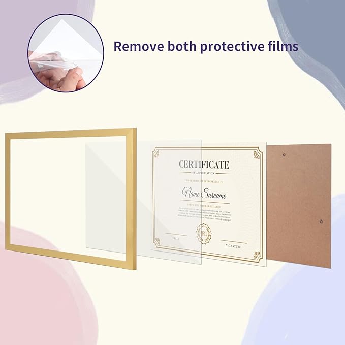 8.5x11 Gold Picture Frames Set of 16 for Displaying 8.5 x 11 Photos, Multi 8.5x11 Frames Collage for Wall or Tabletop, Horizontal or Vertical Display