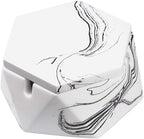 FREELOVE Concrete Ashtray with Lid & Stainless Steel Ashtrays for Cigarettes, Cement Ash Tray Smoking Holder Indoor Smokeless Outdoor Windproof Patio Home Office Cool Decor(White Marble, Small)