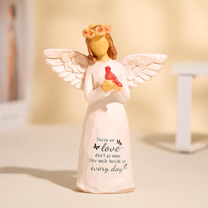 Kohehe Sympathy Gifts for Loss of Loved One, 5.12" Cardinal Angel Figurine,Sympathy Gift for Loss of Mom Baby,Bereavement Memorial Gifts for Lover and Friend