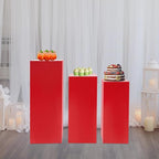 Display Pedestal Stand, Metal Display Pedestal Stands, Metal Showing Holder Pillars Display Pillars For Birthday Party Wedding 110.23 lbs Load-Bearing Capacity (Red 3 PCS)