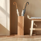 Square Umbrella Holder, Umbrella Stand Rack, Umbrella Bucket with Drip Tray, Natural Wood Grain, Free Standing Umbrella Holder Entryway Umbrella Holder Rack Organizer (Color : Willow)