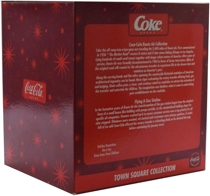 Coca-Cola Town Square Lighted Christmas Building House Flying A Filling Station