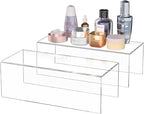 Sezanrpt Acrylic Shelf Riser 12x5.1x4 pack of 2, Clear Acrylic Stand for Funko Pop, Collectibles, Brand Store, Home Storage Organizer, 12x5.1x4 Inch