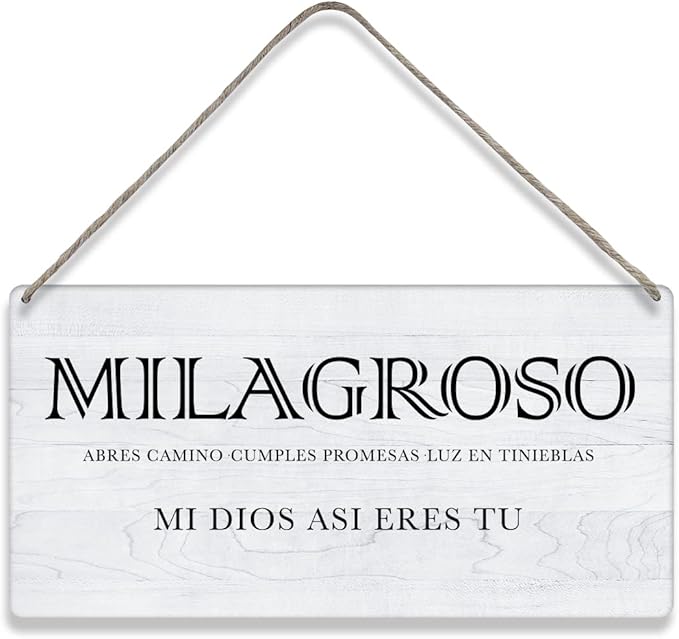 Bible Verse Home Wall Decor Milagroso Abres Camino Scripture Wood Signs Rustic Hanging Wall Plaque Christian Sign