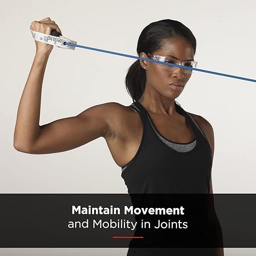 THERABAND Resistance Tubing with Soft Handles, Blue, Extra Heavy Level, 48" Latex Stretch Resistance Bands for Exercise, Professional Workout Bands for Upper & Lower Body, Color-Coded Levels