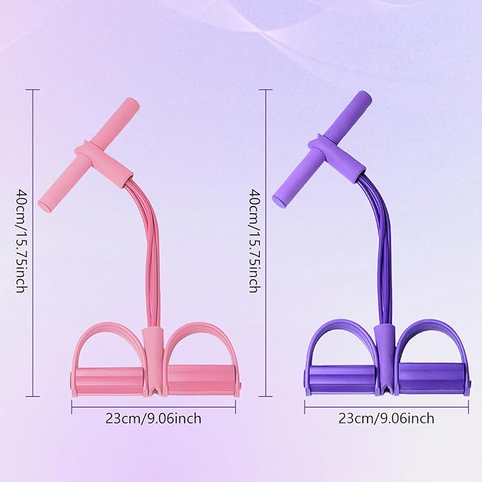 21 Fitness Resistance Bands-4 Tube Pedal Ankle Puller,Upgraded Stretch Bands for Exercise Sit Up Exercise Equipment,Multifunction Tension Rope,Foot Pedal Resistance Bands for Women Men