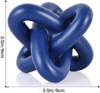 DOVDOV Blue Knot Sculpture, Three Knot Sculptures, Blue Home Decor Accents, Knot Sculptures for Rustic-Style Coffee Tables, Living Room Dining Tables, Entrance Hall Shelves, and Small Decorations.
