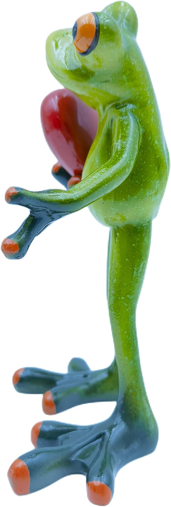 VVGIFTS Frog Figurines Decor Funny Cute Craft Resin Frog Sculpture Statue for Home Office Desk Tabletop Bathroom Decoration, Ornament Gift (Frog Holding Heart)