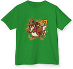 Dabbing Turkey 67 Funny Thanksgiving Pilgrim Kids Boys Girls Cool Swag Retro Fall Football Feast