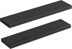 HOOBRO Floating Shelves for Wall, Wall Mounted Shelf Set of 2, 39.4" Hanging Shelf with Invisible Brackets, for Wall Decor Storage in Bathroom Bedroom Kitchen Living Room Office, Black BK100BJP201