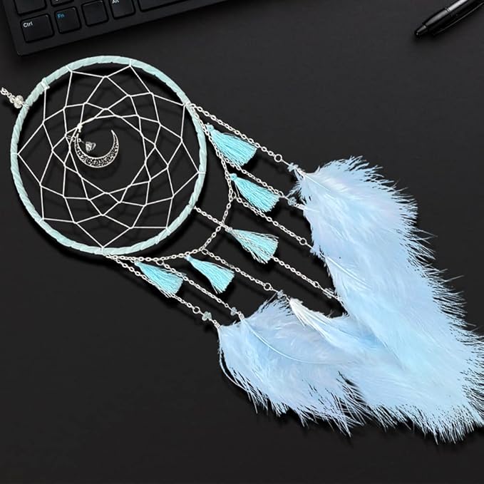 Dream Catchers Blue Dream Catcher Wall Decor for Bedroom Kids Girls Boys Birthday Gift Handmade Feather Hanging Ornaments