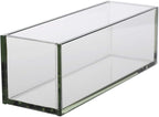 WGV Rectangle Plate Vase, Length 12", Width 4", Height 4", Glass Container, Floral Dispaly, Candy Holder, Planter Terrarium for Wedding Party Event, Home Office Décor, Clear, 1 Piece
