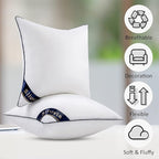 Siluvia 22"x22" Pillow Insert Set of 2 Square Throw 22 Pillows with 100% Cotton Cover for Sofa, Couch, and Bed - White