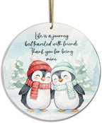 Friendship Christmas Ornament, Penguin Ornament for Best Friends, Friend Ornaments for Women, Gift for Friends, Penguin Ornament, Inspirational Bestie Gifts, Birthday Gift for Best Friend